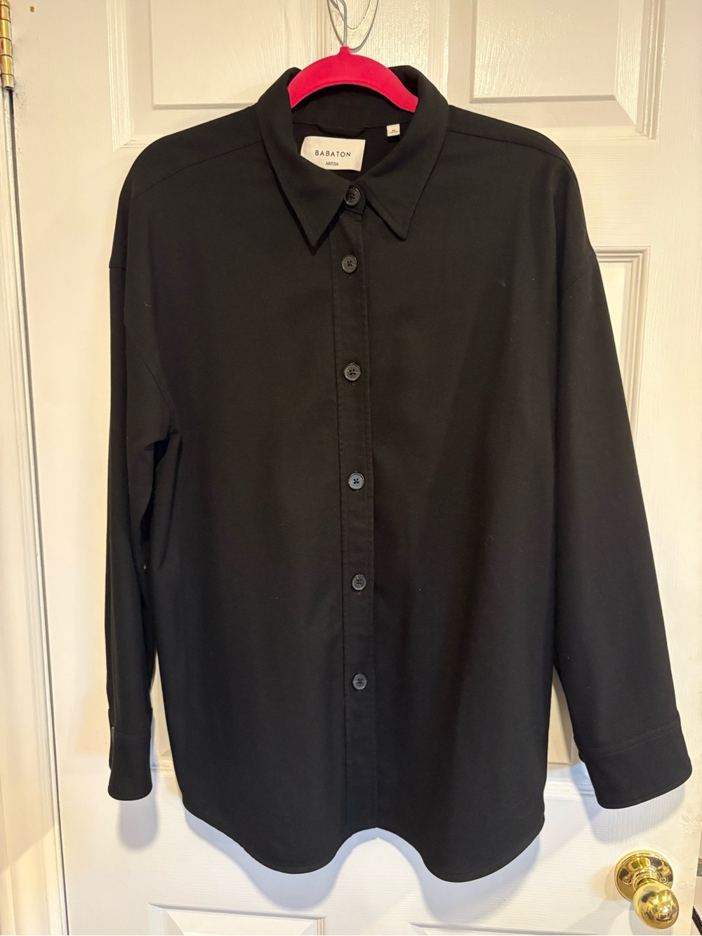 Babaton Black Oversized Button-Down Shirt